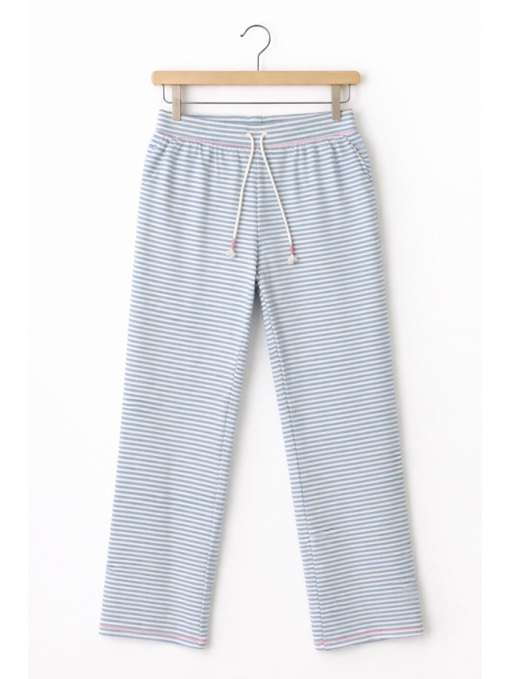 PJ Salvage Lounge Pants Womens Large Blue Ivory Stripe Drawstring NWT